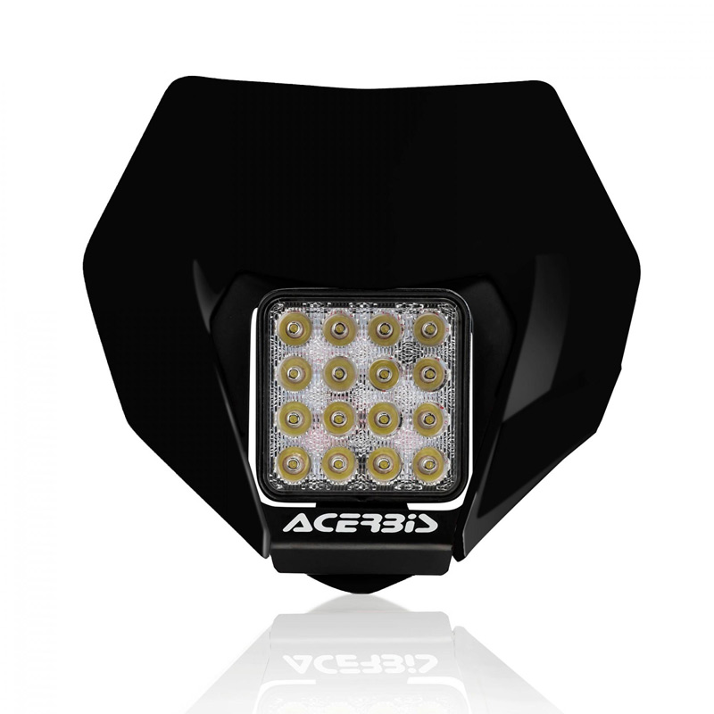 plaque phare led acerbis motocross enduro universelle noir