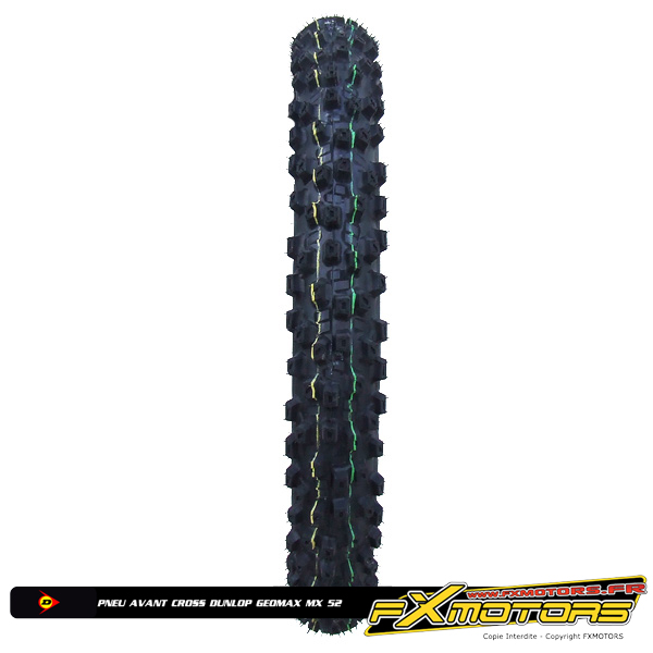 pneu avant motocross 21 dunlop geomax mx52 mx fxmotors