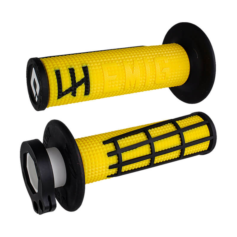 poignet emig 2 0 lock on grips jaune mx