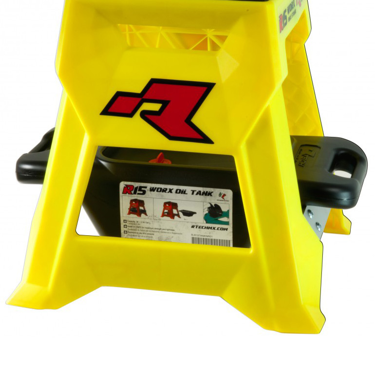 porte moto racetech r15 jaune bac recuperation huile