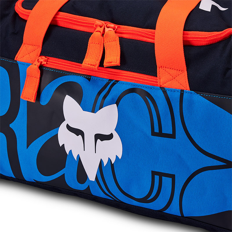sac moto fox racing 180 duffle race spec bleu head