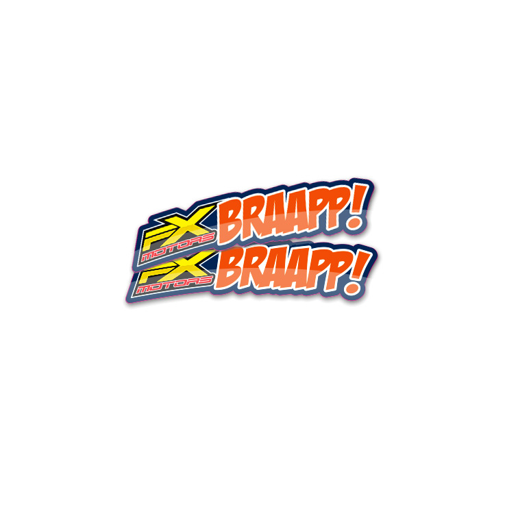 sticker braap bleu blanc orange