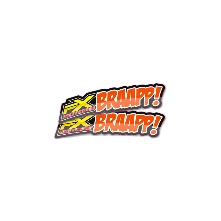 sticker braap noir blanc orange