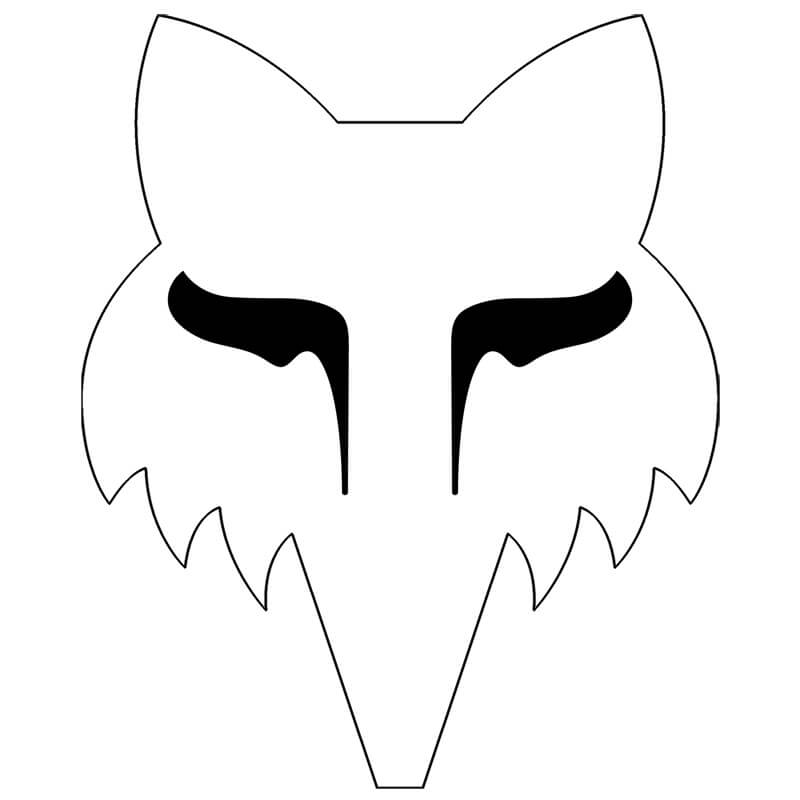 sticker fox racing head blanc 1.5