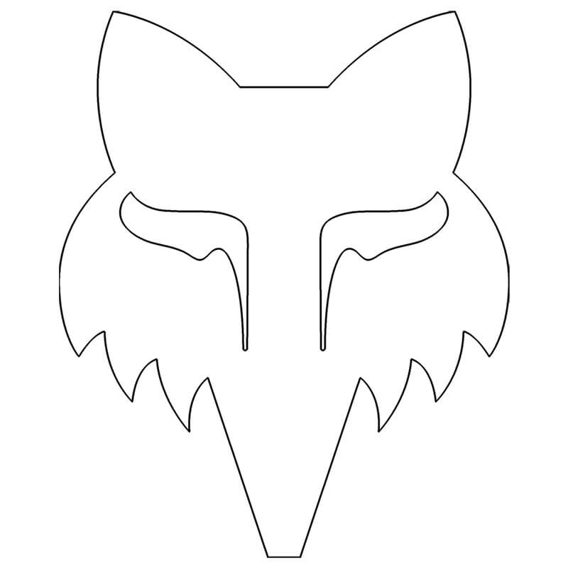 sticker fox racing head die cut blanc 2.5