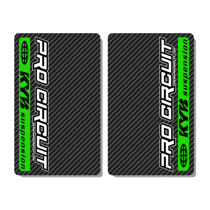 stickers fourches PRO CIRCUIT KYB vert carbon