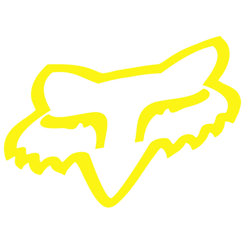 stickers fox head tdc jaune fluo 4cm