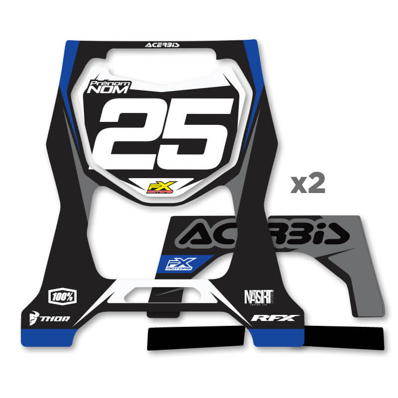 stickers personnlisable tabouret motocross acerbis 711 noir bleu