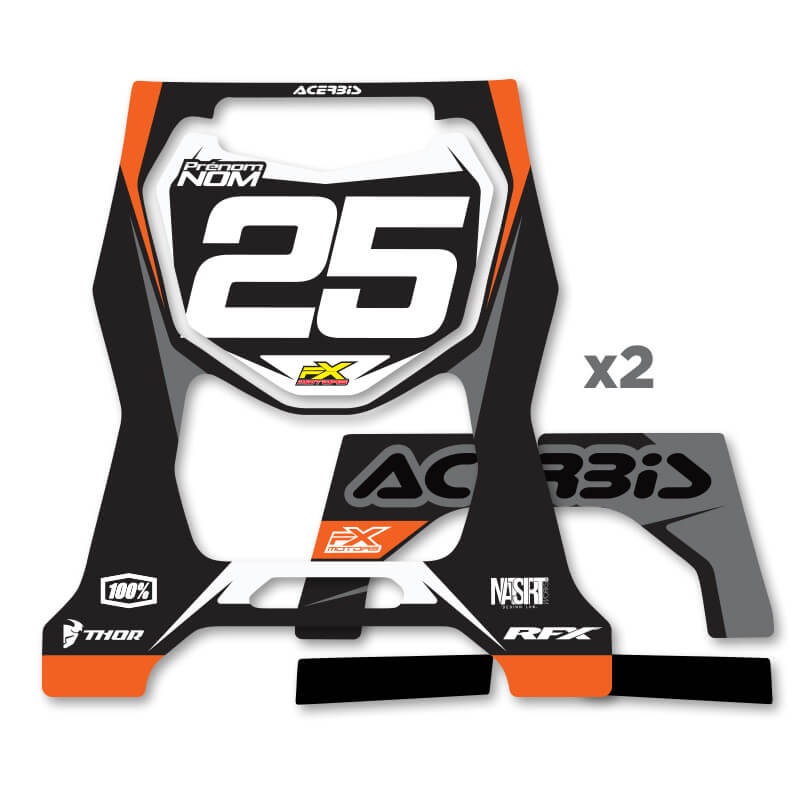 stickers personnlisable tabouret motocross acerbis 711 noir orange