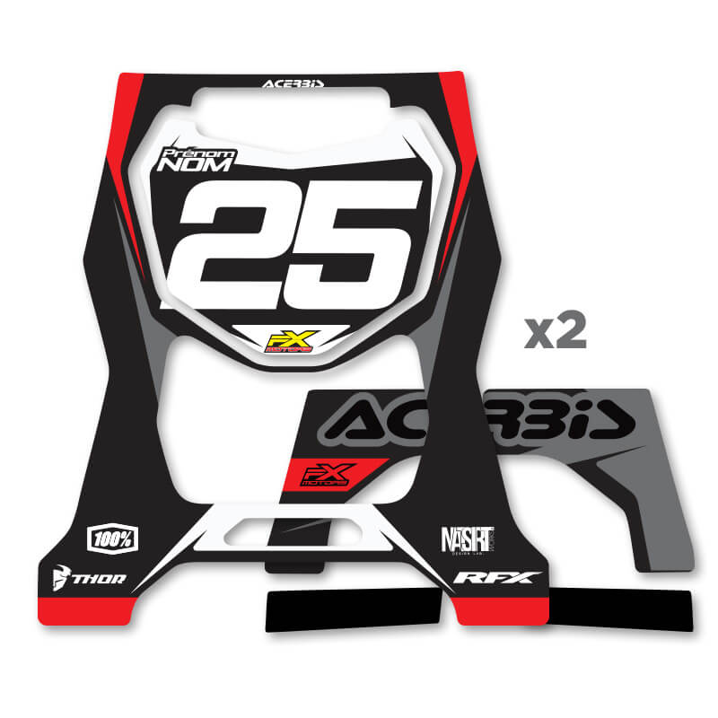stickers personnlisable tabouret motocross acerbis 711 noir rouge
