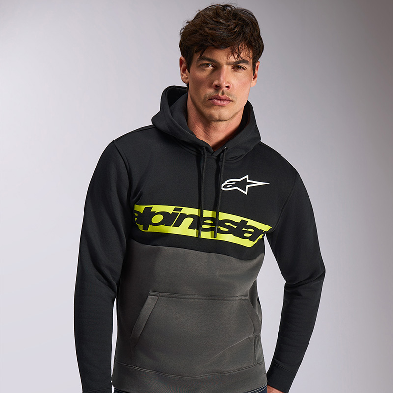 sweat alpinestars parallel noir gris