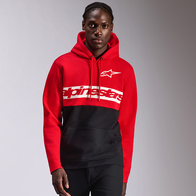 sweat alpinestars parallel rouge moto