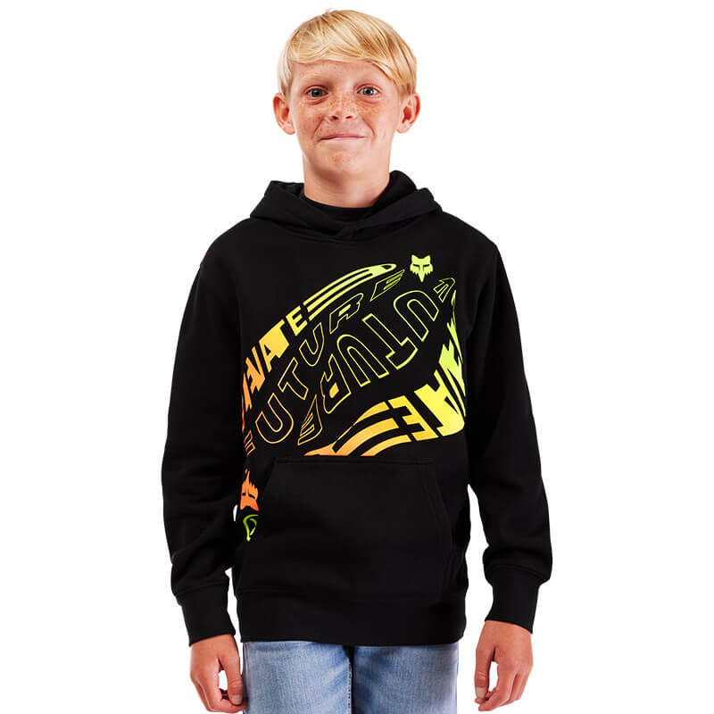sweat enfant fox racing elevated noir 2025 capuche