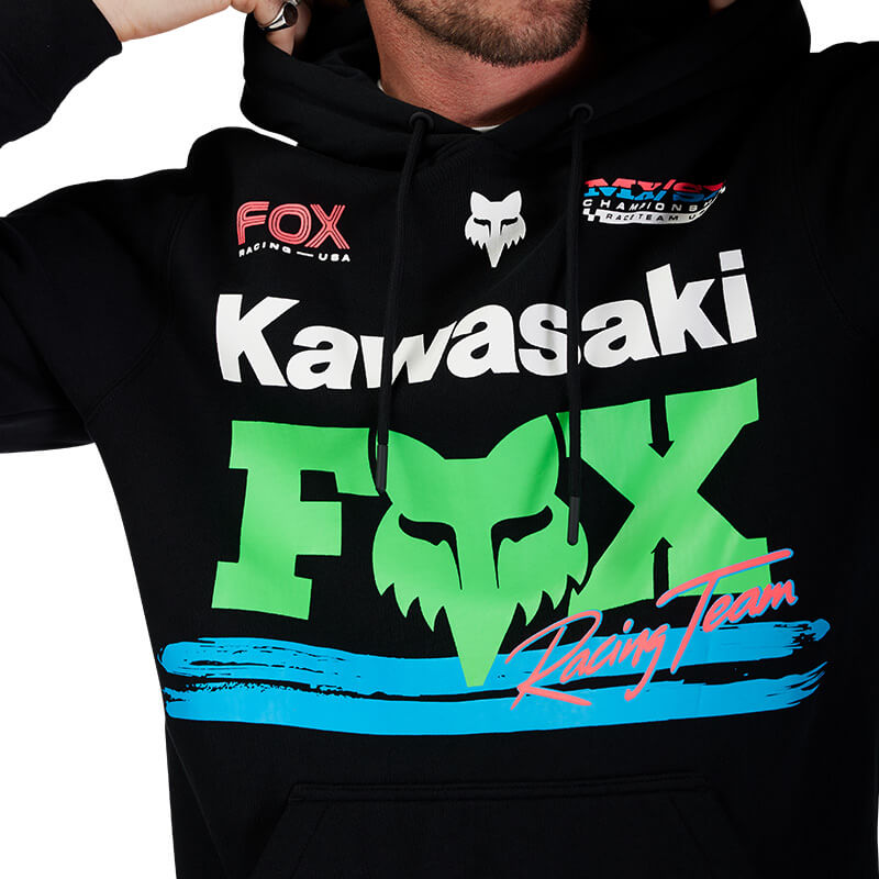 sweat fox racing kawasaki noir 2025 capuche