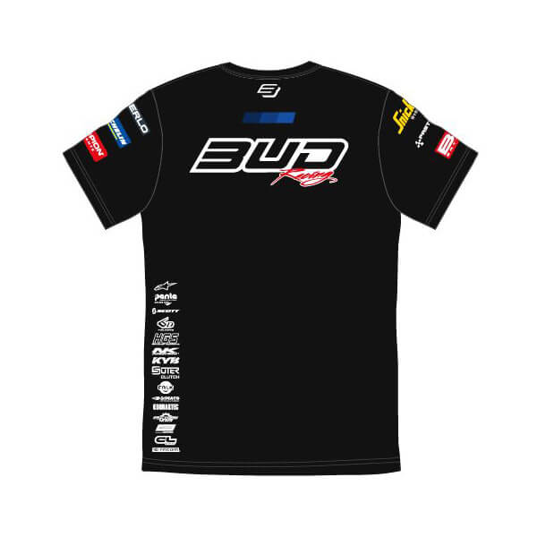 t shirt enfant bud racing team bleu 2023 dos