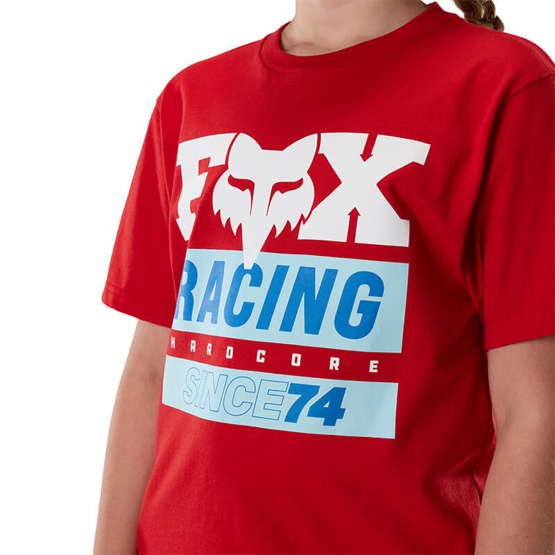 t shirt enfant fox racing since74 rouge 27 cross