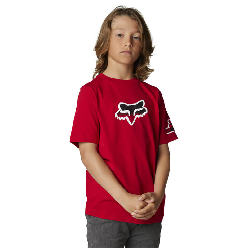 t shirt enfant fox racing vizen 2023 rouge mx