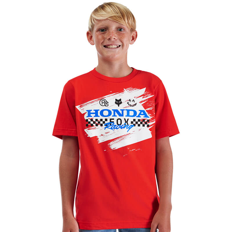 t shirt enfant fox racing x honda rouge 2025 mx