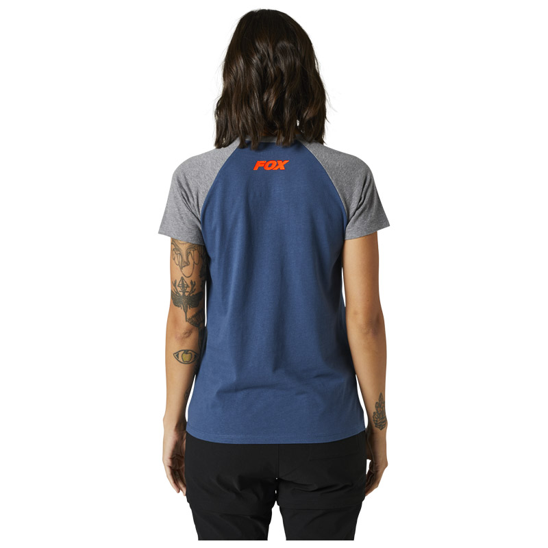 t shirt femme fox karrera raglan 2022 bleu motocross