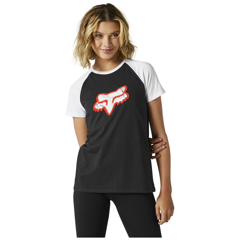 t shirt femme fox karrera raglan 2022 noir motocross