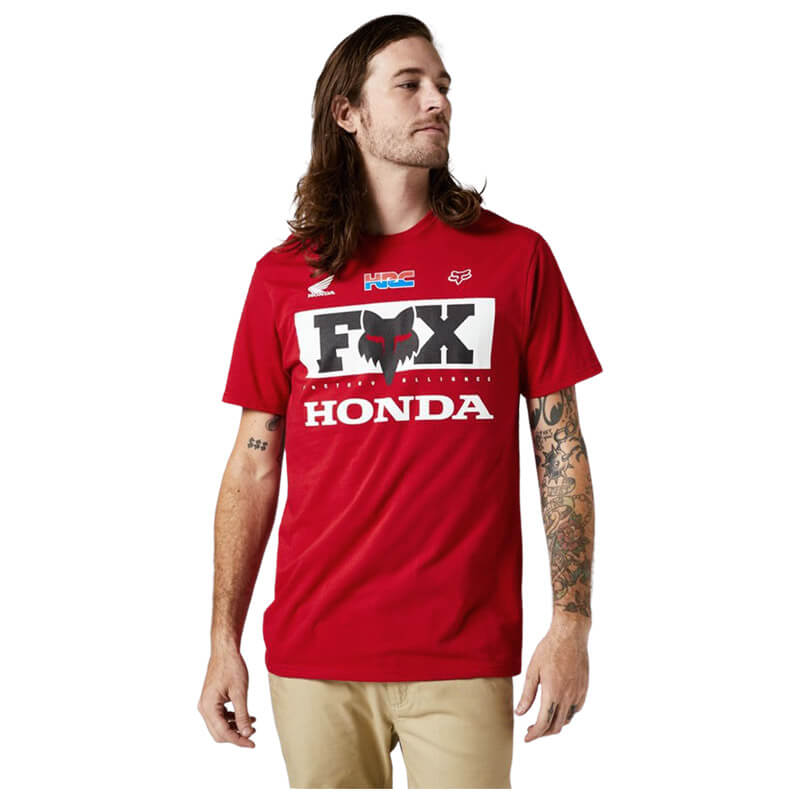 t shirt fox honda premium 2022 rouge sportswear