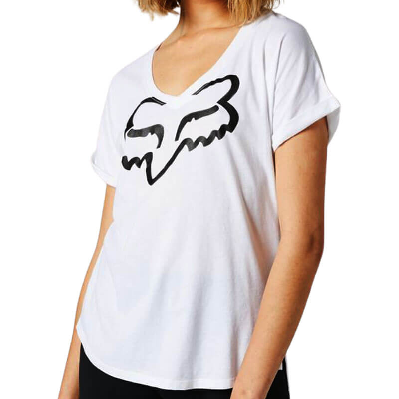 t shirt fox racing boundary femme 2022 blanc mx