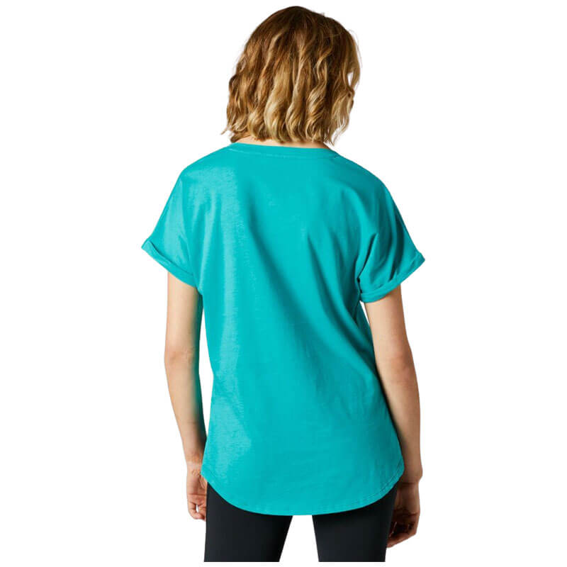 t shirt fox racing boundary femme 2022 bleu menthe dos