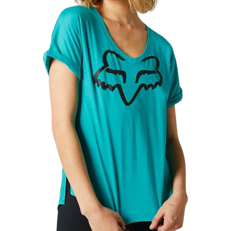 t shirt fox racing boundary femme 2022 bleu menthe mx