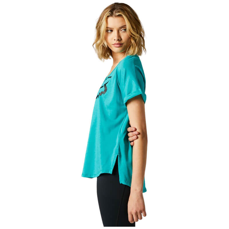 t shirt fox racing boundary femme 2022 bleu menthe sports