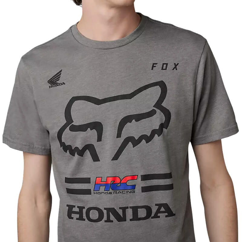 t shirt fox racing honda 2 gris 2023 hrc