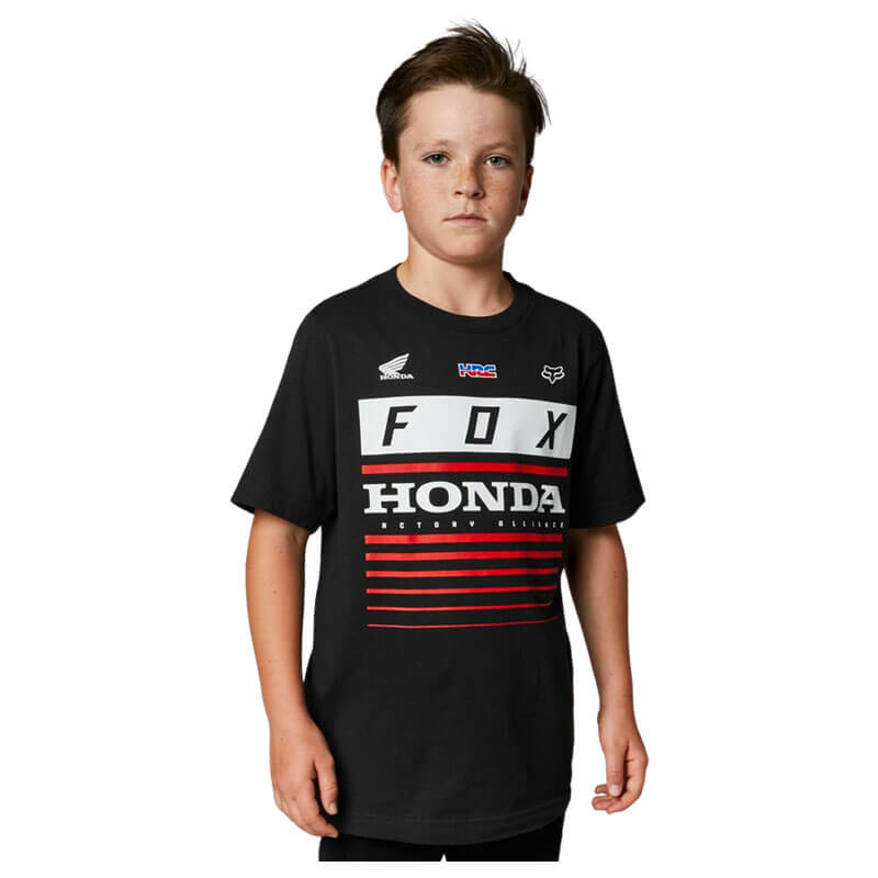 t shirt fox racing honda enfant 2022 noir motocross