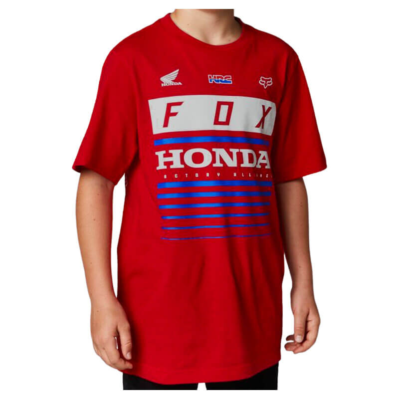 t shirt fox racing honda enfant 2022 rouge moto