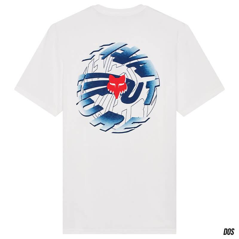 t shirt fox racing spiral blanc 2025 homme dos