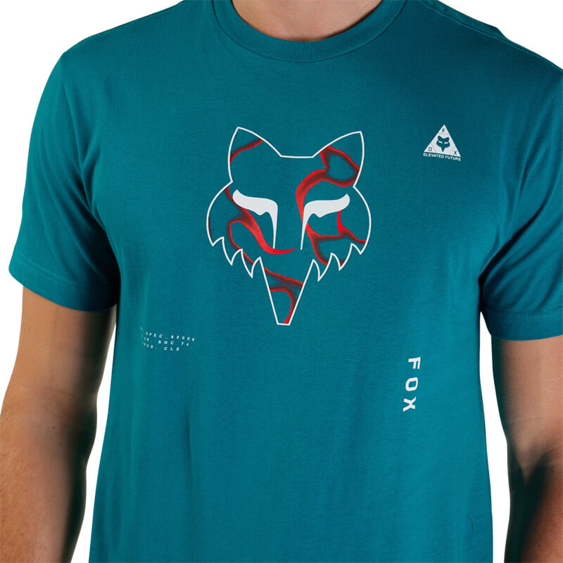 t shirt fox racing withered bleu 2023 head