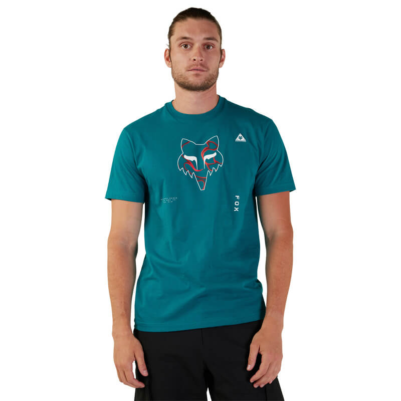 t shirt fox racing withered bleu 2023 homme