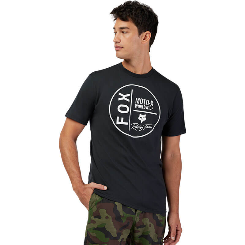 t shirt fox racing worldwide noir sx mx