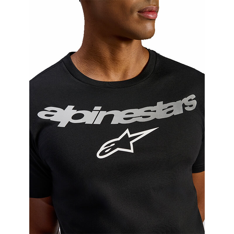 tee shirt alpinestars colared noir motocross