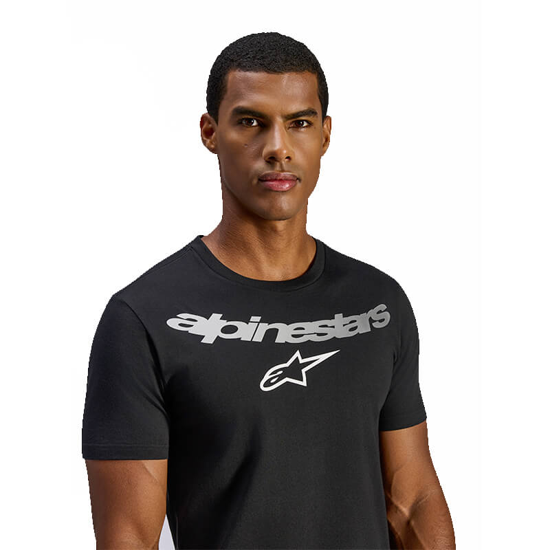 tee shirt alpinestars colared noir mx