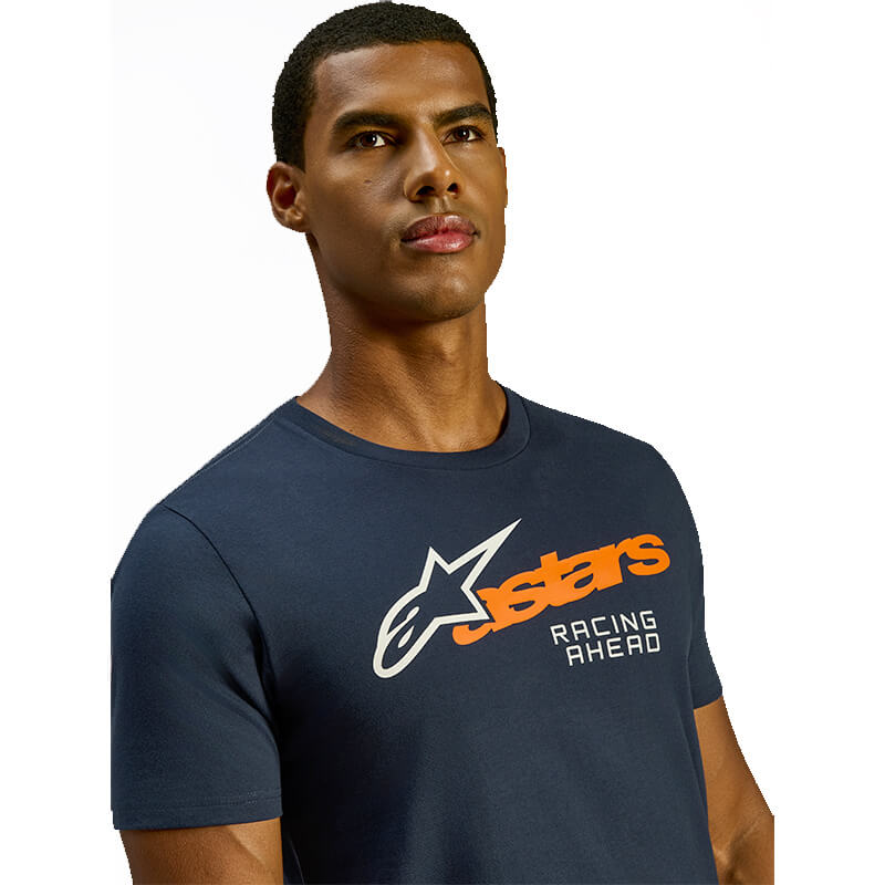 tee shirt alpinestars orange bleu entitle enduro