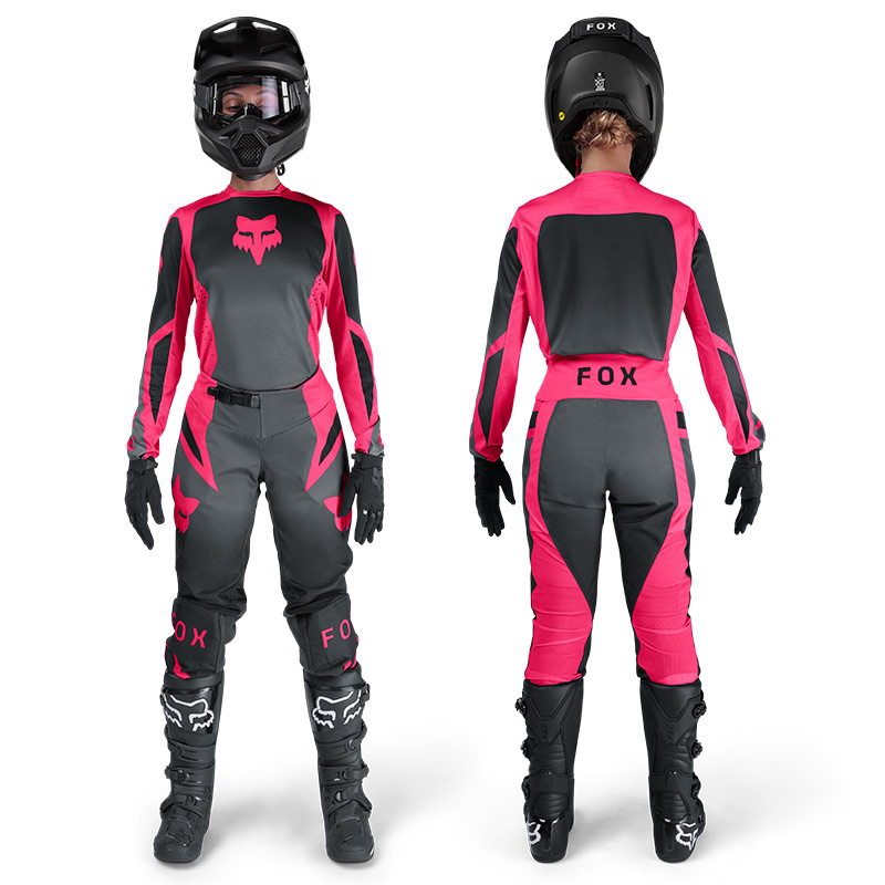 tenue  fox racing femme 180 shield rose cross