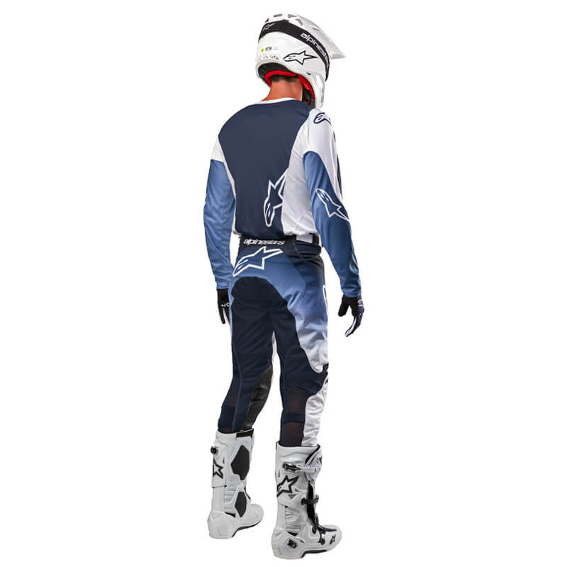 tenue alpinestars racer hoen 2024 bleu blanc fxmotors cross