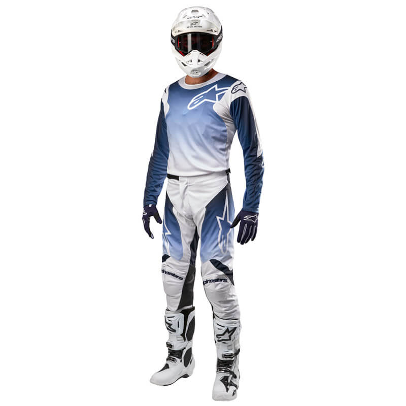 tenue alpinestars racer hoen 2024 bleu blanc fxmotors