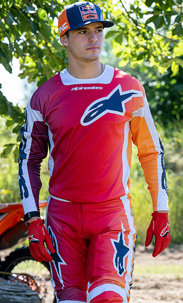 tenue alpinestars racer portl rouge cross