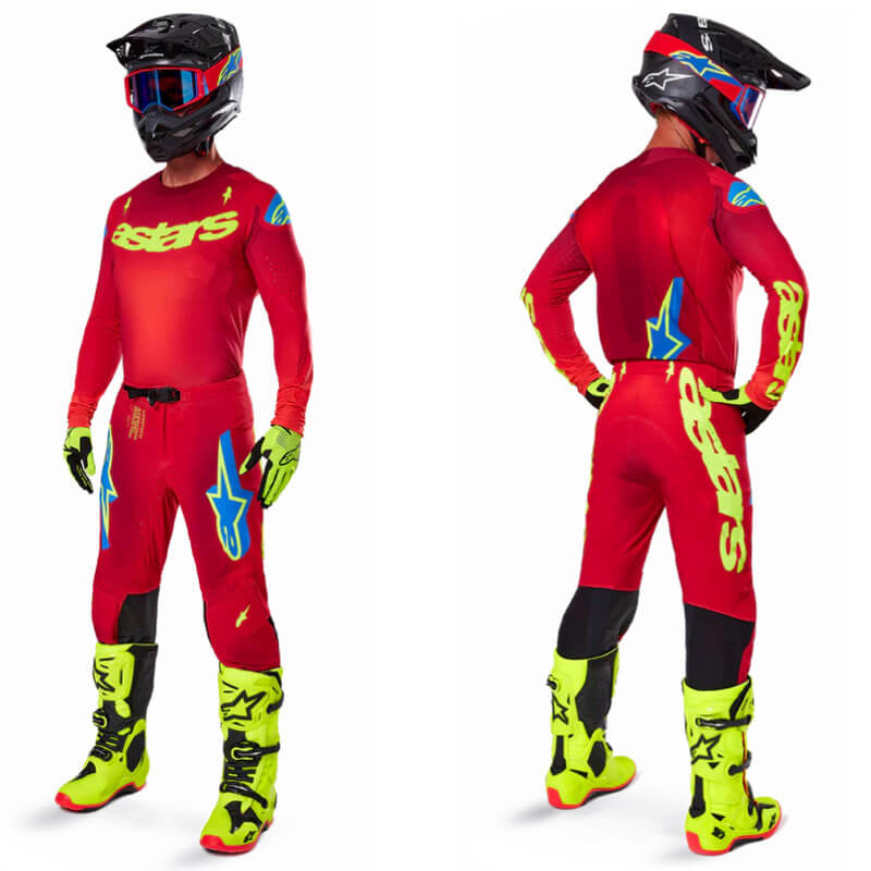 tenue alpinestars supertech maker rouge 2025 cross mx