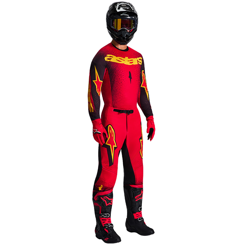 tenue alpinestars supertech scenz rouge 2026 motocross