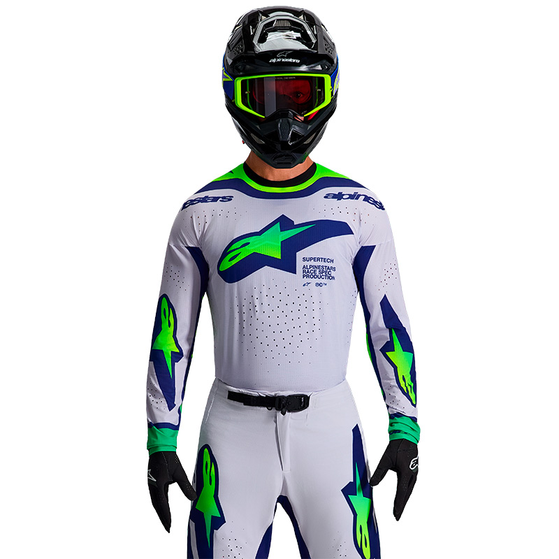 tenue alpinestars supertech vista gris vert fluo 2026 04