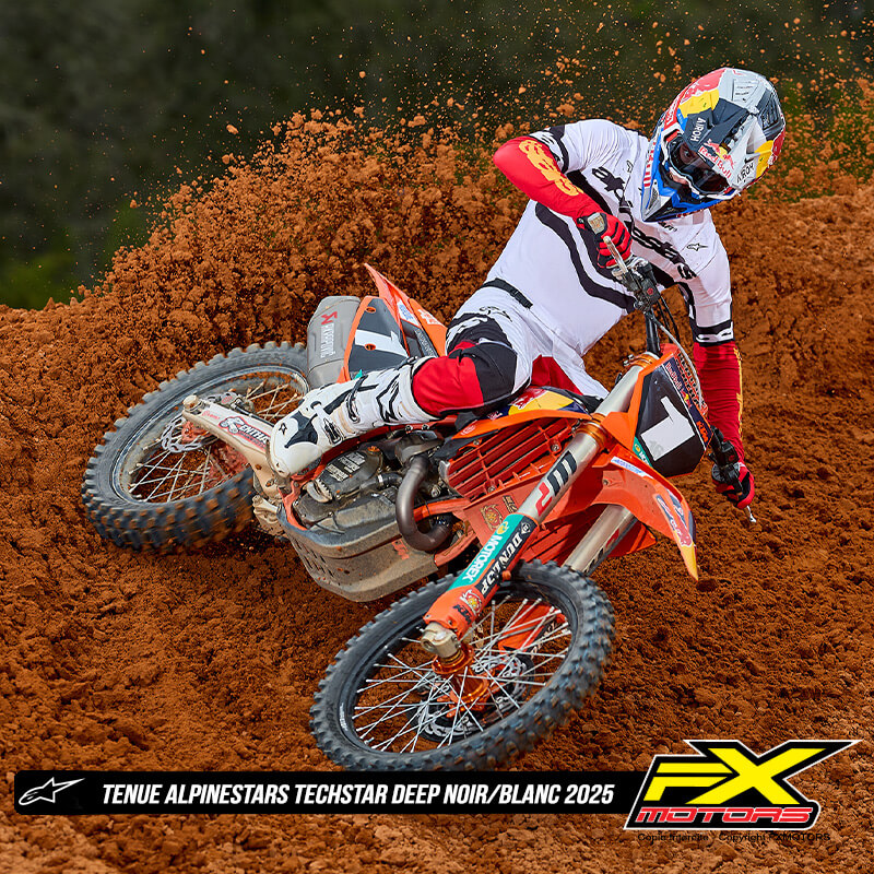 tenue alpinestars techstar deep noir blanc 2025 sx