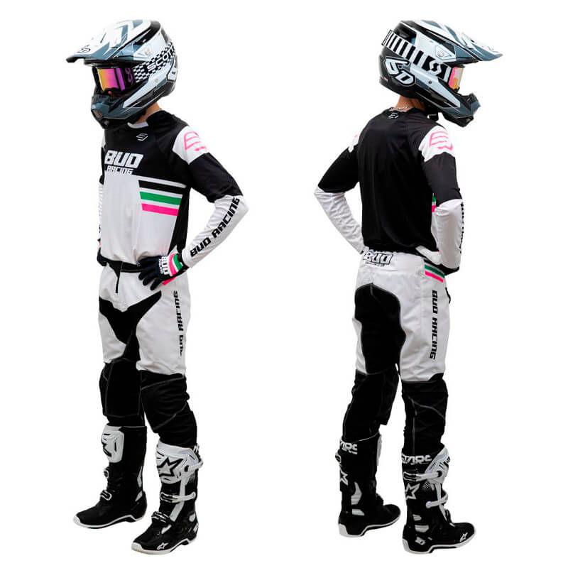 tenue bud racing lazer 2023 noir blanc motocross