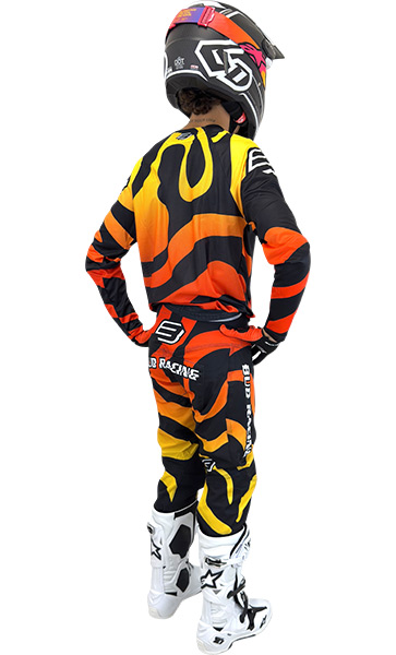 tenue bud racing mx 2026 enfant lava jaune orange mxgp
