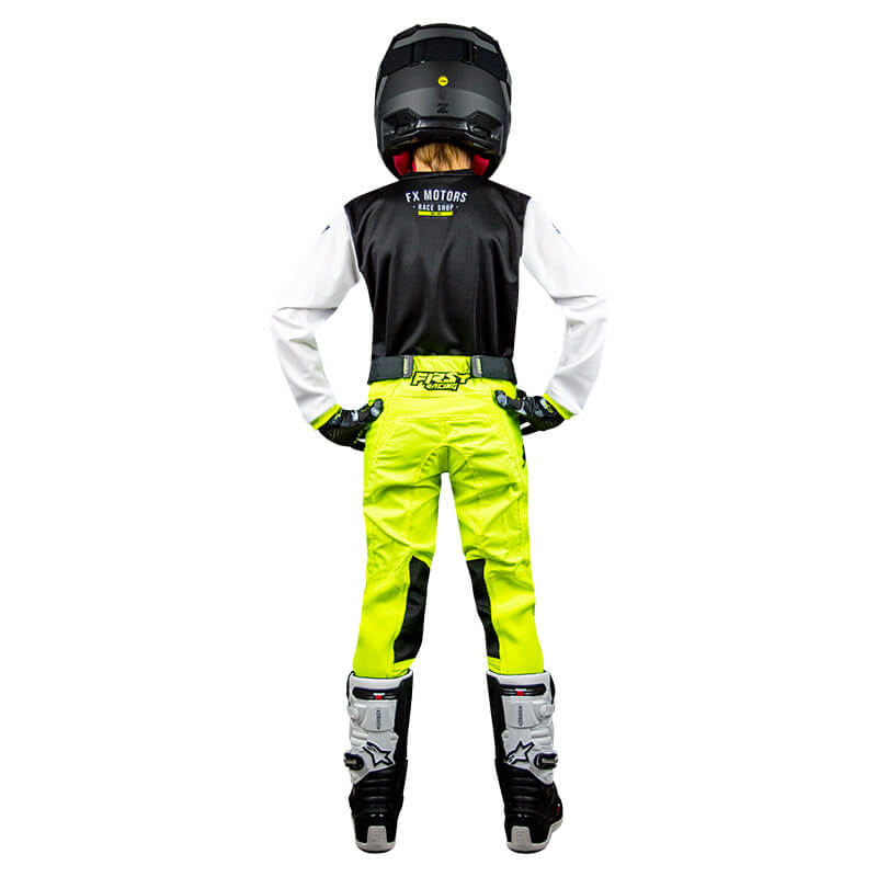 tenue cross enfant fxmotors classic jaune fluo 2021